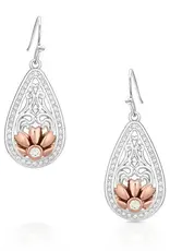 Montana Silversmiths Rose Gold Wild Flower Teardrop Earring