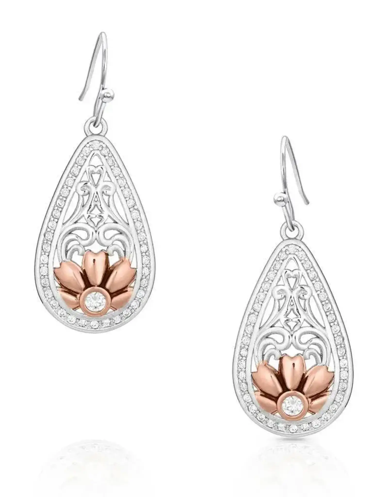 Montana Silversmiths Rose Gold Wild Flower Teardrop Earring