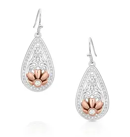 Montana Silversmiths Rose Gold Wild Flower Teardrop Earring