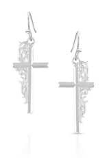 Montana Silversmiths Silver Filigree Faith Filled Cross Earring