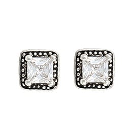 Montana Earrings CZ Studded Square