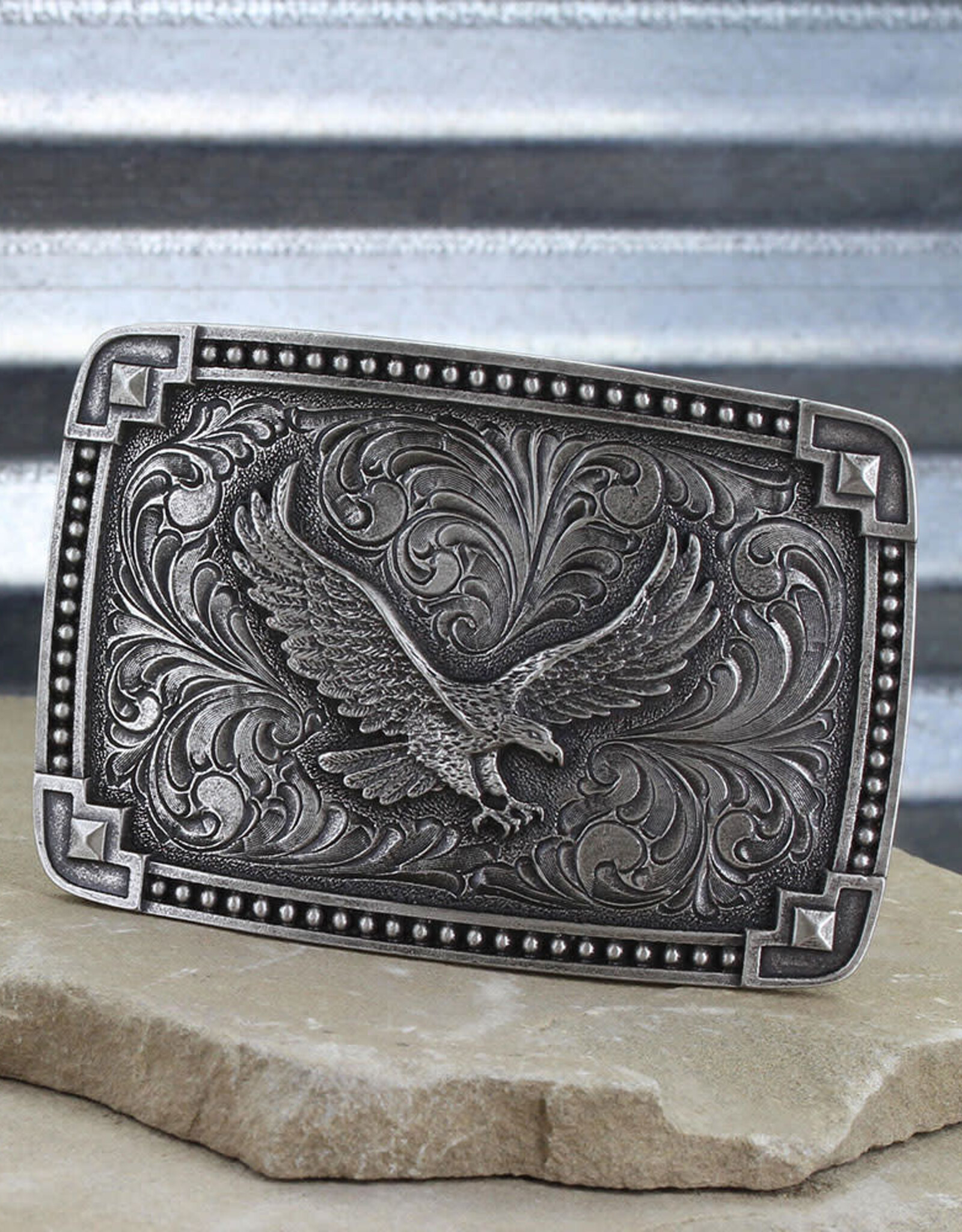 Montana  Silversmiths Soaring Eagle Rectangle Belt Buckle