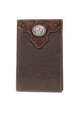 Ariat Ariat Rodeo Wallet Rowdy Brown Tooled Overlay Floral Swirl Concho