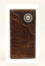 Ariat Ariat Rodeo Wallet Choc Print Tooled Overlay Berry Concho