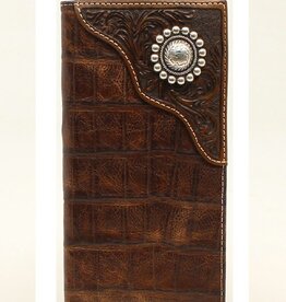 Ariat Ariat Rodeo Wallet Choc Print Tooled Overlay Berry Concho