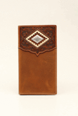 Ariat Ariat Rodeo Wallet Medium Brown Scroll Overlay Diamond Concho