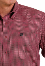 Cinch Mens Cinch Long Sleeve Fuchsia Black Classic Western Button Down Shirt