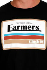 Cinch Mens Cinch Short Sleeve Black Support Local Farmers T Shirt