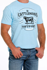 Cinch Mens Cinch Short Sleeve Blue Cattleman Outpost Ranchers T Shirt