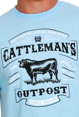 Cinch Mens Cinch Short Sleeve Blue Cattleman Outpost Ranchers T Shirt