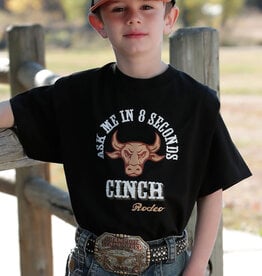 Cinch Boys Cinch Ask Me In 8 Seconds Black Short Sleeve T Shirt