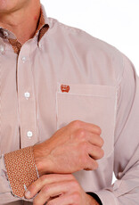 Cinch Mens Cinch Long Sleeve Brown Strip Tencel Classic Western Button Arena Shirt