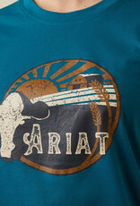 Ariat Womens Ariat Heartland Farm Yard Deep Lagoon Short Sleeve T Shirt