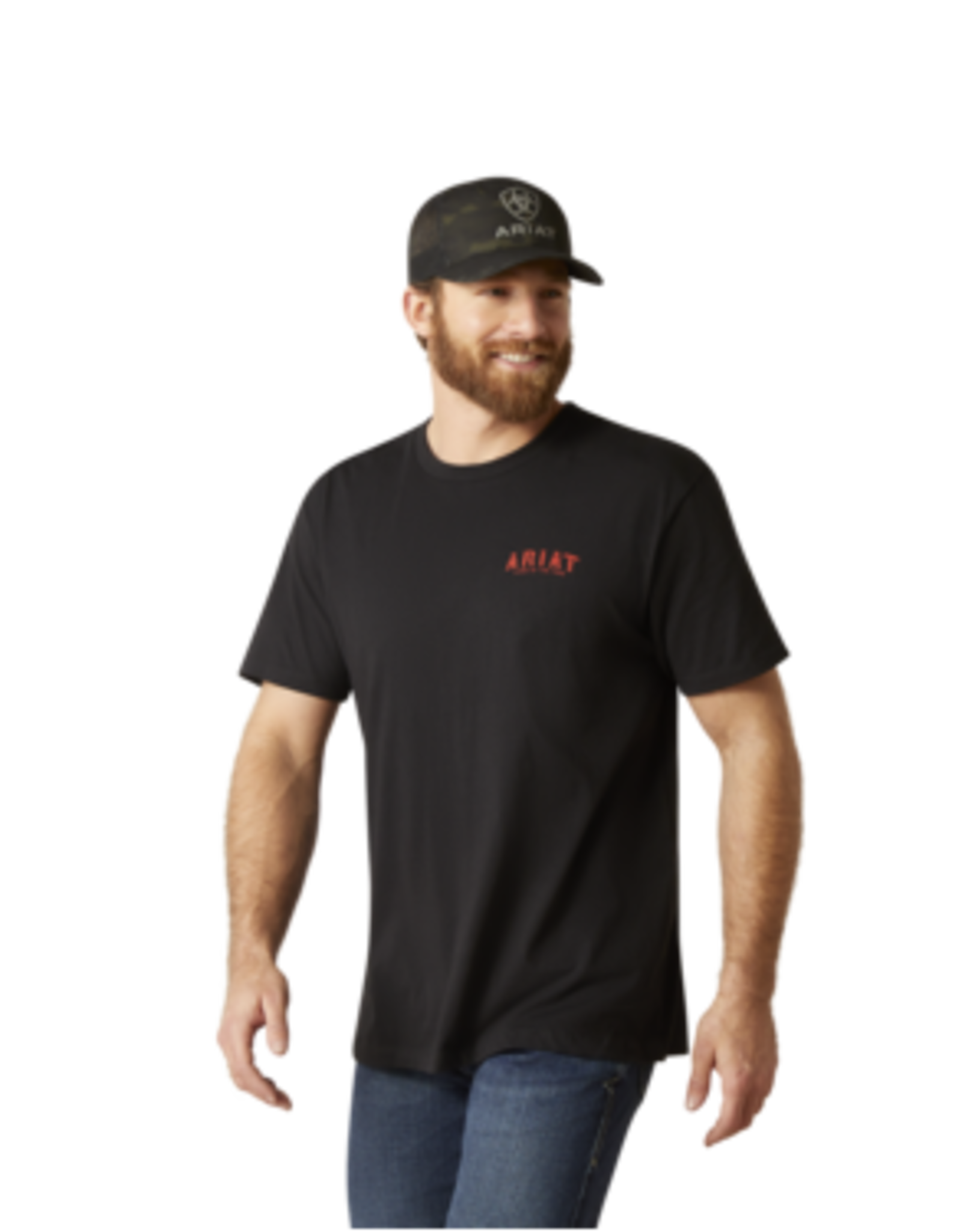 Ariat Ariat Mens Black Land Of The Free Logo T-Shirt