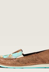 Ariat Ariat Womens Copper Metallic Turquoise Bucking Horse Cruiser Western Shoe