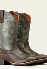 Ariat Mens Ariat Wide Square Toe Sport Latigo Chocolate Brown Stone Blue Western Cowboy Boot