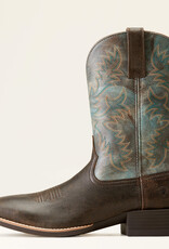 Ariat Mens Ariat Wide Square Toe Sport Latigo Chocolate Brown Stone Blue Western Cowboy Boot