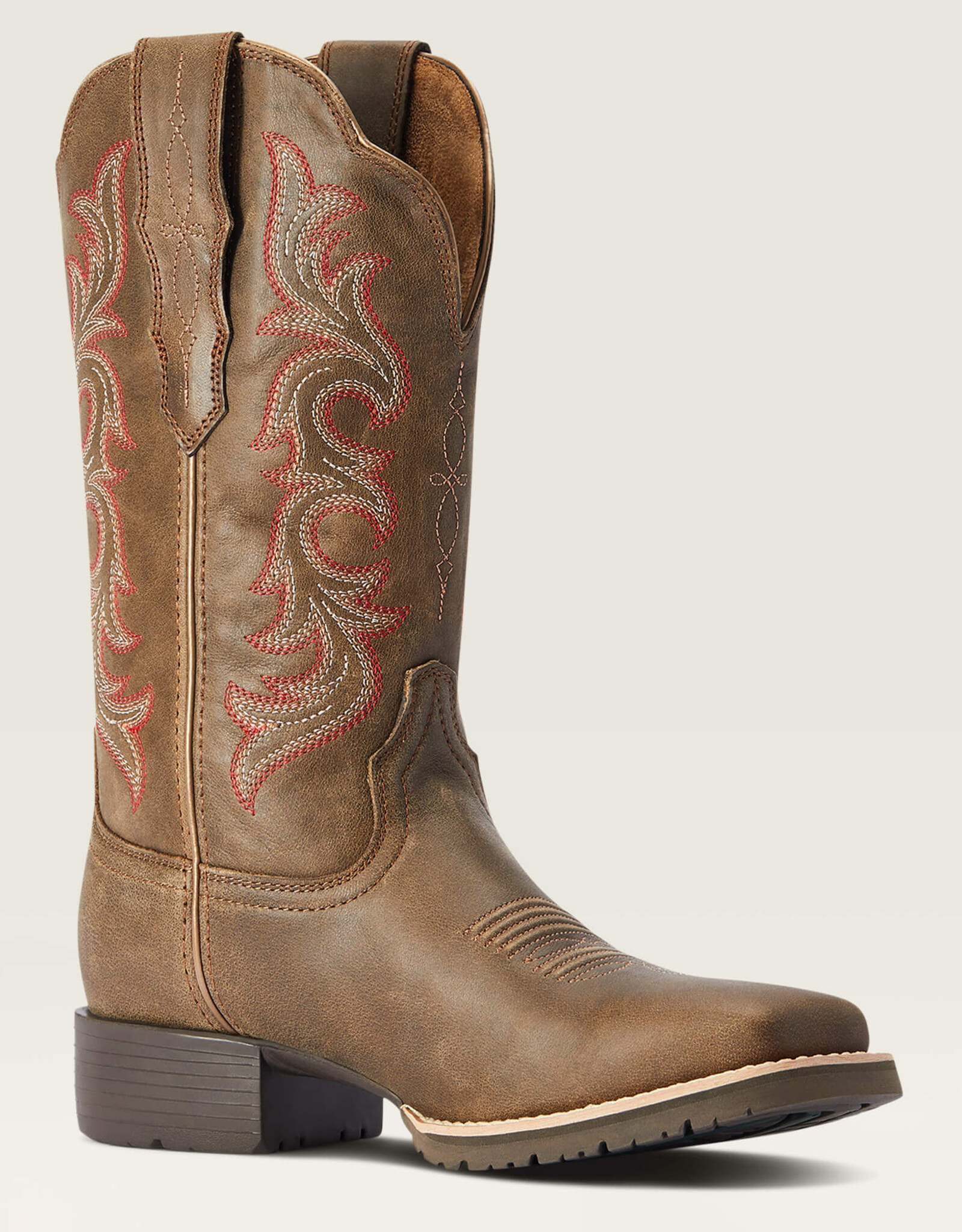 Ariat Womens Ariat Hybred Rancher Stretch Fit Pebble Brown Western Cowboy Boot