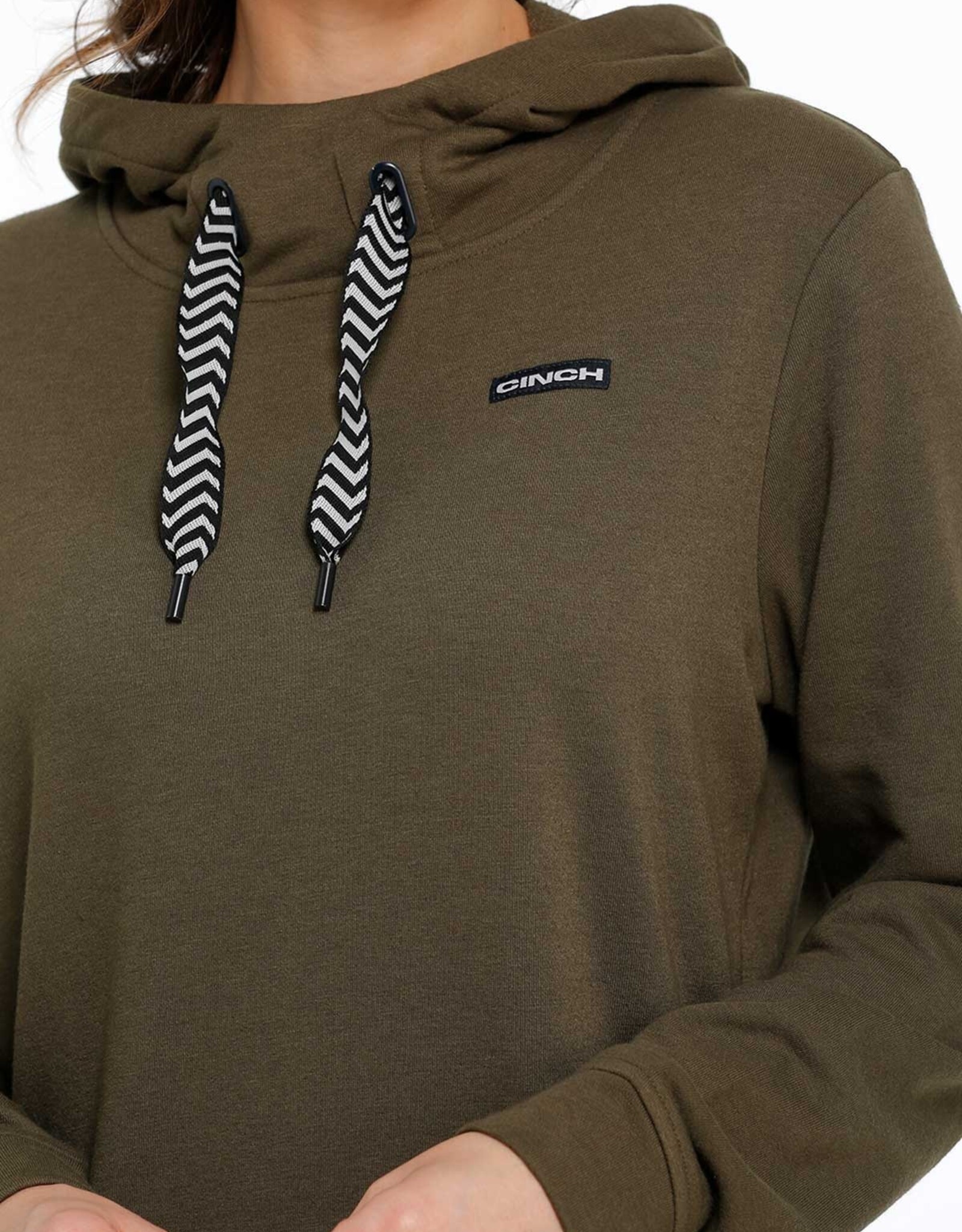 Womens Cinch Olive Cowl Neck Hooded Sweatshirt Cowpokes Western Shop