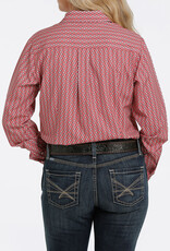 Cinch Womens Cinch Pink  Print Arena Flex Long Sleeve Button Western Shirt
