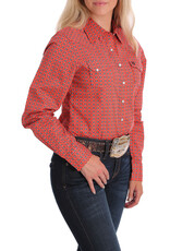 Cinch Womens Cinch Coral Aztec Print Snap Western Shirt