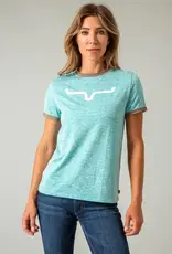 Womens Kimes Heather Teal Steadfast Ringer Performance Short Sleeve T Shirt