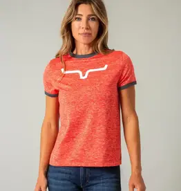 Womens Kimes Heather Red Steadfast Ringer Performance Short Sleeve T Shirt