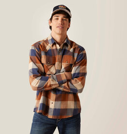 Ariat Ariat Mens Haider Mahogany Retro Snap Flannel Long Sleeve Shirt