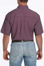 Cinch Mens Cinch Short Sleeve Purple Print Arena Flex Western Button Shirt