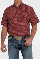 Cinch Mens Cinch Red Print  Short Sleeve Cinch Western Button Shirt