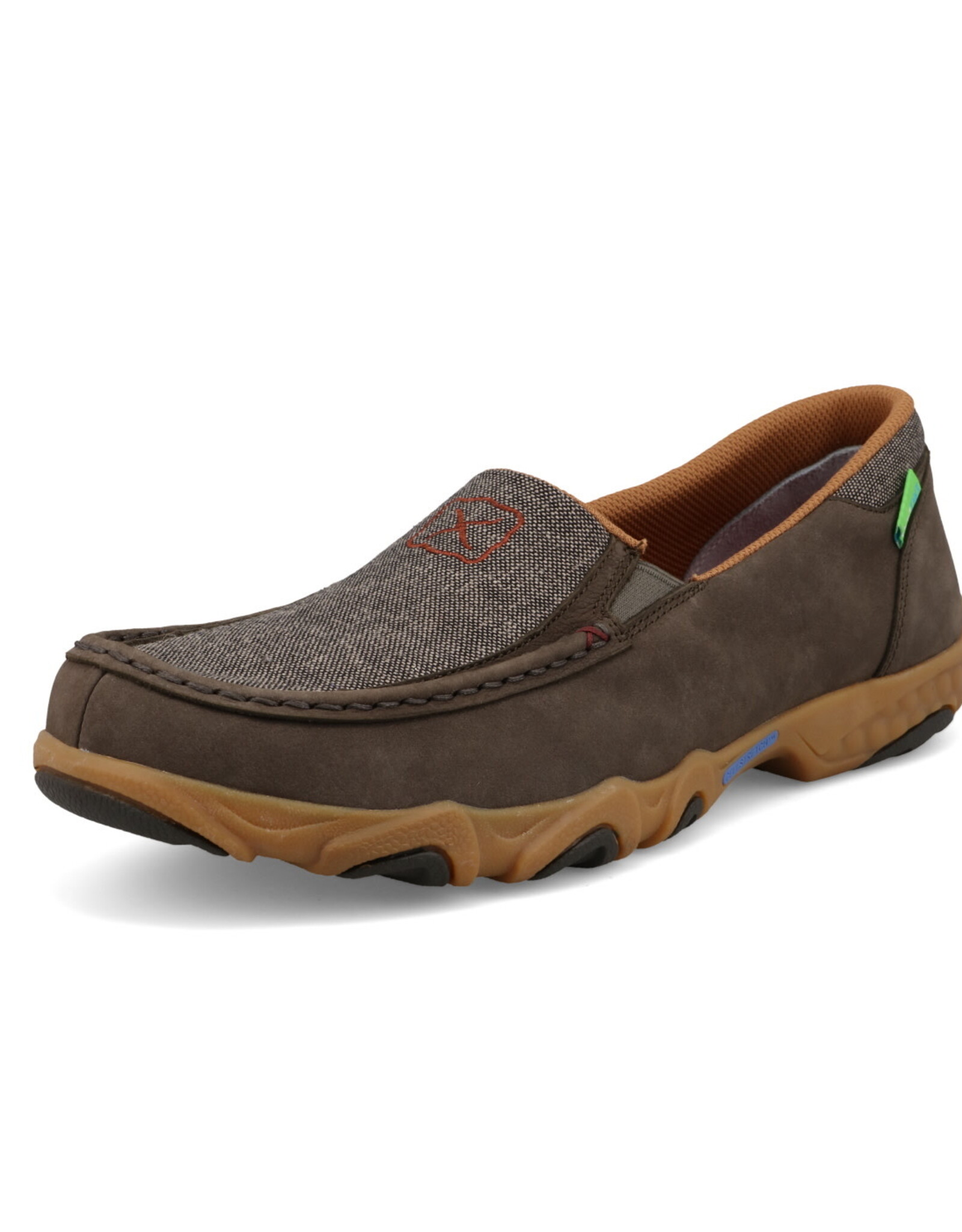 Mens Twisted X Eco Dust and Cocoa Slip On Driving Moc