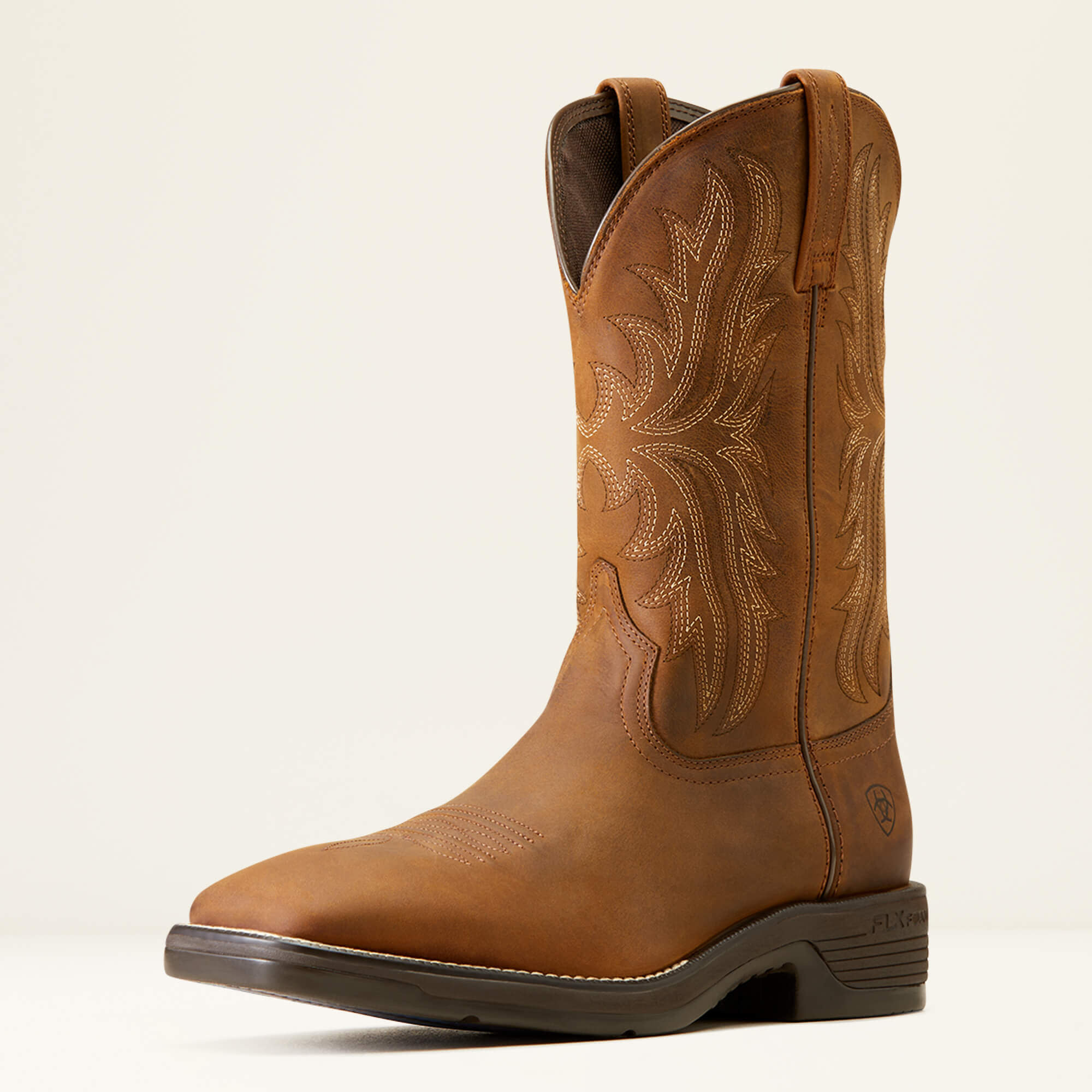 Mens Ariat Ridgeback Oily Distressed Tan Wide Square Toe Western