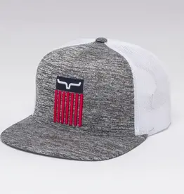 Kimes Cody Heather Grey Mesh Trucker Flag Ball Cap