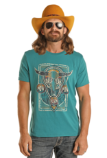 Rock & Roll Turquoise Dale Brisby POW POW Graphic Short Sleeve T Shirt