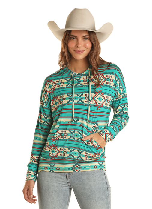 Leopard Turquoise Aztec Faith Cross Cowgirl Boho Rodeo Girl Faith Funny Gifts  Women Hoodie
