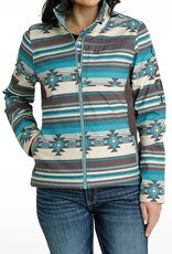 Cinch Womens Cinch Teal Cream Aztec Print Bonded Concealed Carry Jacket