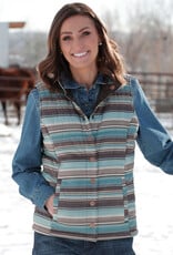 Cinch Womens Cinch Chocolate and Teal Reversible Poly Filled Vest