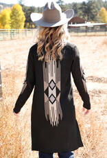 Cruel Girl Black Aztec Western Classic Duster Sweater