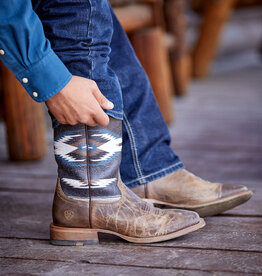 Ariat Mens Ariat Blue Crunch Chimayo Oily Distressed Wide Square Toe Western Cowboy Boot