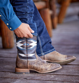 Ariat Mens Ariat Blue Crunch Frontier Chimayo Oily Distressed Wide Square Toe Western Cowboy Boot