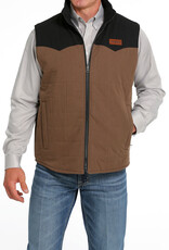 Cinch Mens Brown And Black  Cinch Reversible Wooly Canvas Western Vest