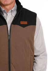 Cinch Mens Brown And Black  Cinch Reversible Wooly Canvas Western Vest