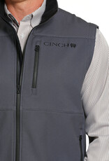 Cinch Mens Cinch Charcoal Print Bonded Vest With Embroidered Logo