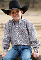 Cinch Boys Cinch Burgundy Navy Long Sleeve Button Western Shirt