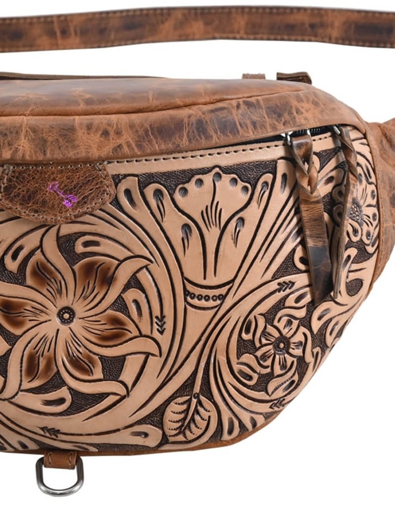 Tooled leather fanny hot sale pack