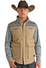 Mens Rock N Roll Vintage '46 Tan Western Yoke Vest