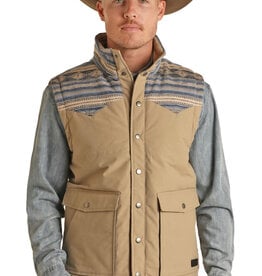 Mens Rock N Roll Vintage '46 Tan Western Yoke Vest