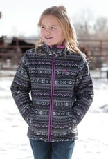 Girls Cruel Girl Purple and Black Aztec Quilted Jacket