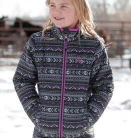 Girls Cruel Girl Purple and Black Aztec Quilted Jacket