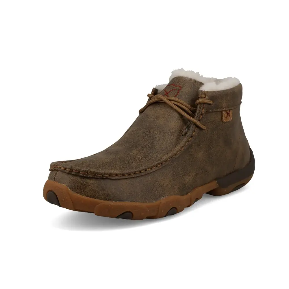 Twisted x men's bomber brown driving moccasin lace up casual top shoes